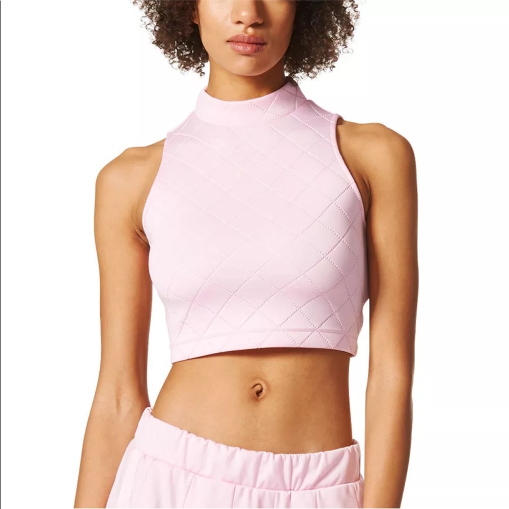 ADIDAS ORIGINALS DIAMOND EMBOSSED TANK TOP PINK